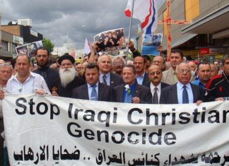 Several dozen groups urge Senate to pass Genocide and Atrocities Prevention Act Assyrian Christians demonstrating against the genocide of Middle East Christians. Credit: Iraqi Christian Relief Council.