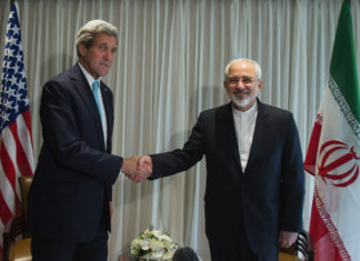 John Kerry’s Iran hypocrisy Former Secretary of State John Kerry meets with Iranian Foreign Minister Javad Zarif in Geneva in 2015. Credit: U.S. Mission/Eric Bridiers