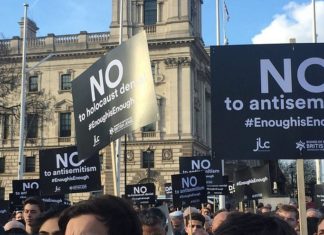 UK Labour Party accepts full definition of anti-Semitism Thousands gather outside of Parliament in London to protest anti-Semitism in the British Labour Party on Sept. 3, 2018. Credit: Labour Against Anti-Semitism via Twitter.