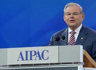 The top 10 Senate races Jewish voters should be eying Sen. Robert Menendez (R-N.J.) speaking at AIPAC policy conference. Credit: AIPAC.