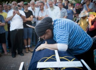 Bill authorizing death penalty for Palestinian murderers given OK by Netanyahu The mother of Hallel Yaffa Ariel and family members mourn over her body during her funeral ceremony in the Jewish settlement of Kiryat Arba in the West Bank on June 30, 2016. Photo by Yonatan Sindel/Flash90.