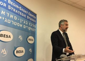 Time for the Palestinians to admit they lost the war on Israel … and move on Daniel Pipes delivering his remarks at the Begin-Sadat Center for Strategic Studies on Nov. 27, 2018. Credit: Josh Hasten.