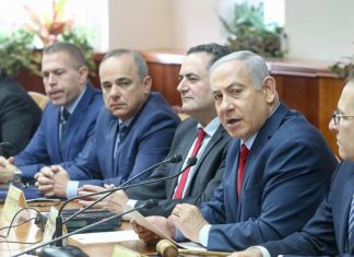 Running the Jewish nation with a razor-thin majority Israeli Prime Minister Benjamin Netanyahu leads the weekly Sunday cabinet meeting in Jerusalem on Dec. 9, 2018. Credit: Marc Israel Sellem/POOL.