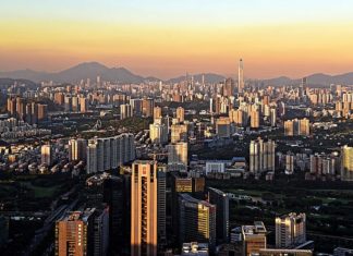 Hebrew University to open tech centers in Chicago, China and Paraguay The Shenzhen skyline from the Nanshan District, China, June 23, 2016. Credit: Simbaxu/Wikimedia Commons.