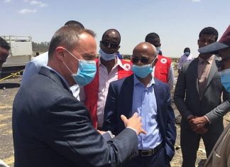 Israeli forensics team travels to Ethiopia to help identify plane-crash victims U.S. Ambassador Mike Raynor from the U.S. Embassy in Ethiopia at the crash site of Ethiopian Airlines Flight 302 on March 10, 2019. A team of experts from the U.S. National Transportation Safety Board and the Federal Aviation Administration arrived in Ethiopia to help with the investigatio, as have a forensics team from Israel to search for the remains of two Israelis who died in the crash. Credit: U.S. Embassy in Ethiopia.