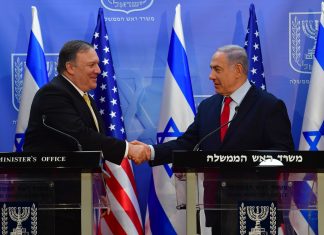 Israel – Gaza peace possible if Netanyahu wants it U.S. Secretary of State Mike Pompeo meets with Israeli Prime Minister Benjamin Netanyahu in Jerusalem on March 20, 2019. Credit: Kobi Gideon/GPO.