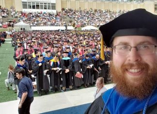 Rabbi speaks of communal strength to Carnegie Mellon graduates in Pittsburgh Rabbi Shlomo Silverman, director of Chabad of Carnegie Mellon University. Credit: Courtesy.