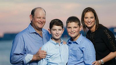 From left: Brett Barth, twins Brian and Benjamin, and Natalie Barth. Photo by Michael Jurick.