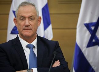 With ball in Gantz’s court, he’s shooting for support wherever he can find it Blue and White Party head Benny Gantz attends a faction meeting at the Knesset, the Israeli parliament in Jerusalem, on Oct. 28, 2019. Photo by Hadas Parush/Flash90.