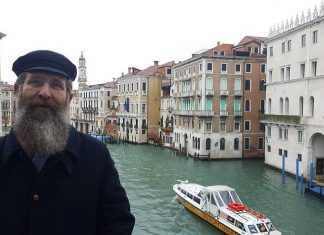 Collector of Jewish souls: A rabbi’s treasures culled from around the world Rabbi Eliahu Birnbaum in Venice, Italy. Credit: Courtesy.