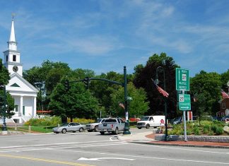 Boston suburb becomes first in Massachusetts town to adopt IHRA definition The town center of Sharon, Mass. Source: Wikimedia Commons.