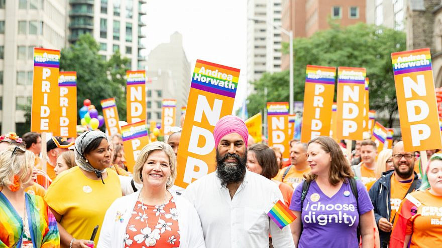 Jagmeet Singh (center), leader of Canada's New Democratic Party. Source: NDP/Twitter.