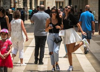 In honor of Jerusalem Day, Israeli Tourism Ministry releases data on visitors to capital Pedestrians at the Mamilla Mall in Jerusalem, April 20, 2021. Photo by Olivier Fitoussi/Flash90.
