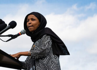 Ilhan Omar derided for ‘bigoted’ comments directed at Jewish colleagues in Congress Rep. Ilhan Omar (D-Minn.) in 2019. Credit: Mike Jett/Shutterstock.
