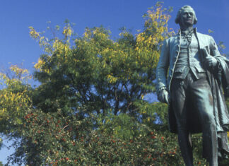 Historian claims founding father Alexander Hamilton had Jewish upbringing A statue of Alexander Hamilton in Paterson, N.J. Credit: Joseph Sohm/Shutterstock.