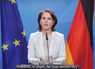 ‘Anti-Semitism is toxic to democracies’: B’nai B’rith Holocaust event draws world leaders to hear crucial message German Foreign Minister Annalena Baerbock B’nai B’rith International’s yearly Holocaust remembrance event on Jan. 24, 2022. Source: Screenshot.