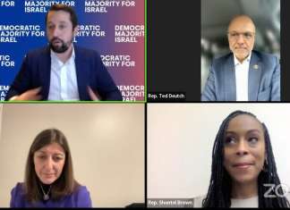 Jewish House reps condemn Amnesty USA head for saying Israel ‘shouldn’t exist as a Jewish state’ Reps. Ted Deutch (D-Fla.), Elaine Luria (D-Va.) and Shontel Brown (D-Ohio) speak at a webinar hosted by the Democratic Majority for Israel, Jan. 2, 2022. Source: Screenshot.