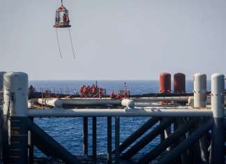 Israel ups fuel exports to Europe to help lessen dependence on Russia View of the Israeli Leviathan gas-processing rig near the Israeli city of Caesarea on Jan. 31, 2019. Photo by Marc Israel Sellem/POOL.