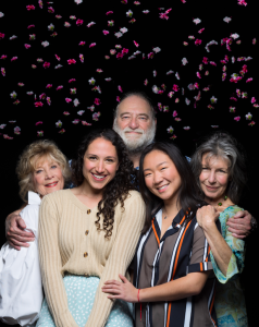Left to right: Judith Scarpone, Rebecca Futterman, Ron Orbach, Sabrina Liu, Lisa Robins from San Diego Repertory Theatre’s “In Every Generation” by Ali Viterbi, directed by Todd Salovey and Emily Moler. Photo by Rich Soublet.
