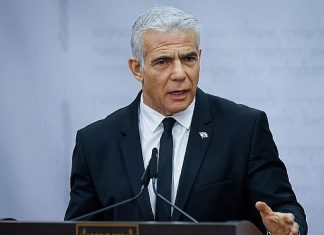 Lapid meets with Jewish leaders in New York Opposition leader Yair Lapid speaks during a Yesh Atid Party faction meeting at the Knesset in Jerusalem, March 13, 2023. Photo by Erik Marmor/Flash90.