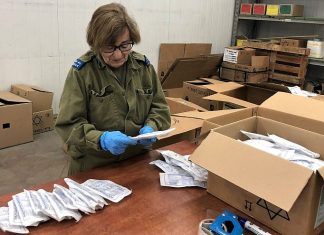 A 92-year-old makes military bases her first stop in Israel … 16 times Camilla Maas of Rochester, N.Y., checks medical supplies on an Israel Defense Forces base as part of Sar-El, or the “Volunteers for Israel” program. Credit: Courtesy.