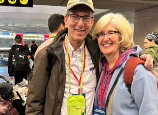 A 75-year-old makes ‘aliyah’ in time for Israel’s 75th anniversary year Daniel and Tzerel Goldschmiedt arrive at Ben-Gurion International Airport in February 2023. Credit: Courtesy.