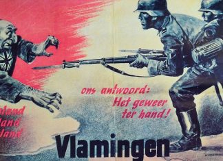The antisemitism that never went away Propaganda recruiting poster of 27th SS volunteer division Langemarck with the title: “Flemish All in the SS Langemarck.” Photographed by LordLiberty via Wikimedia Commons.
