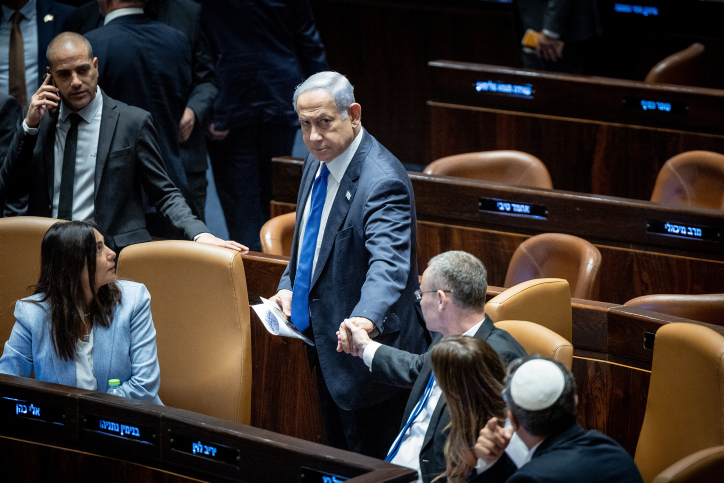 A vote on the “reasonableness bill” at the Knesset in Jerusalem, July 24, 2023. Photo by Yonatan Sindel/Flash90.