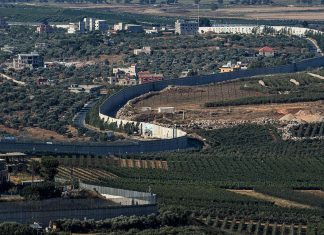 Erdan warns UN Security Council of ‘powder keg’ on cusp of Hezbollah ignition A view of houses along the Lebanese side of the border as seen from northern Israel, July 31, 2023. Photo by Ayal Margolin/Flash90.