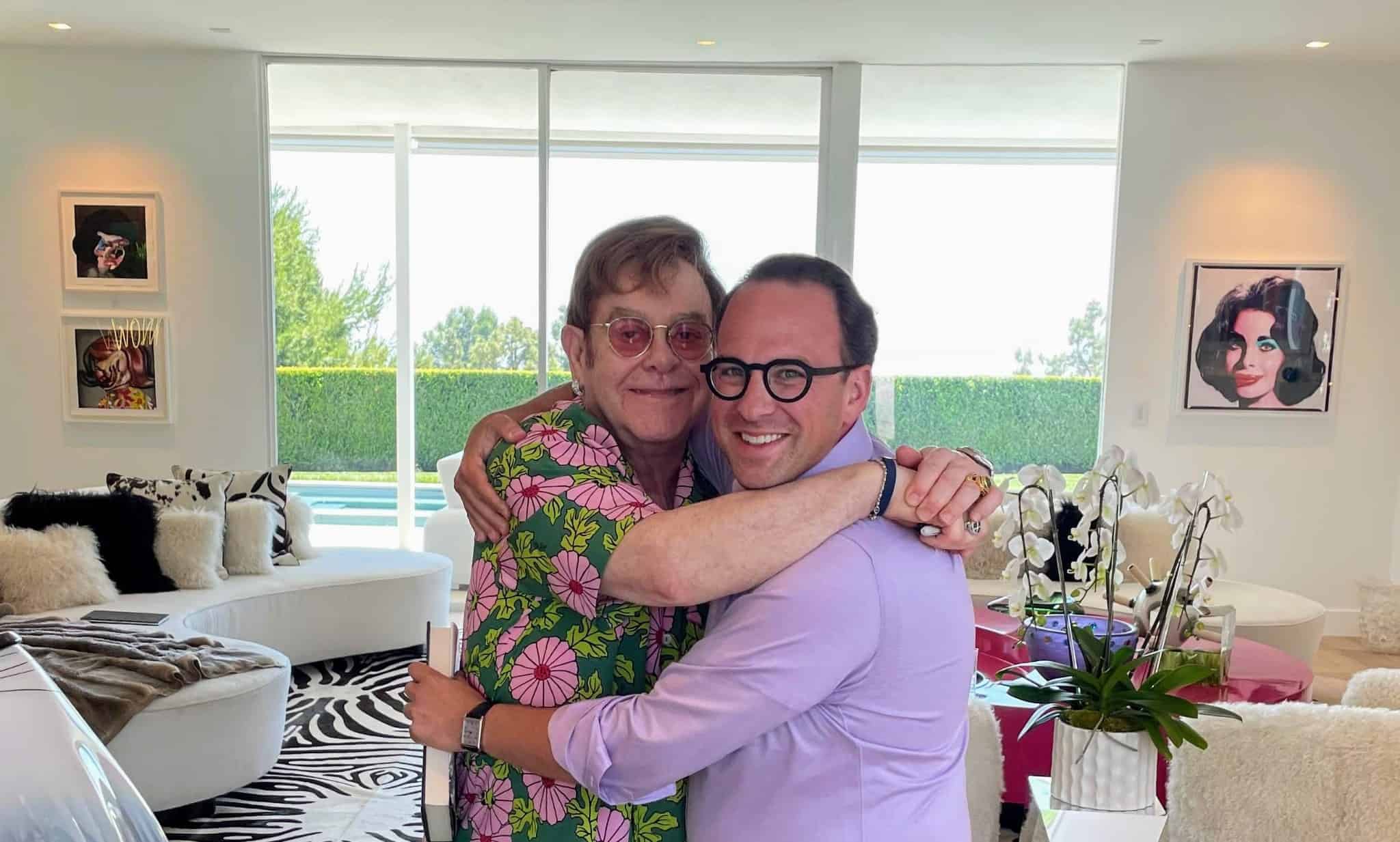 Israel Schachter with singer/songwriter Elton John. Credit: Courtesy.