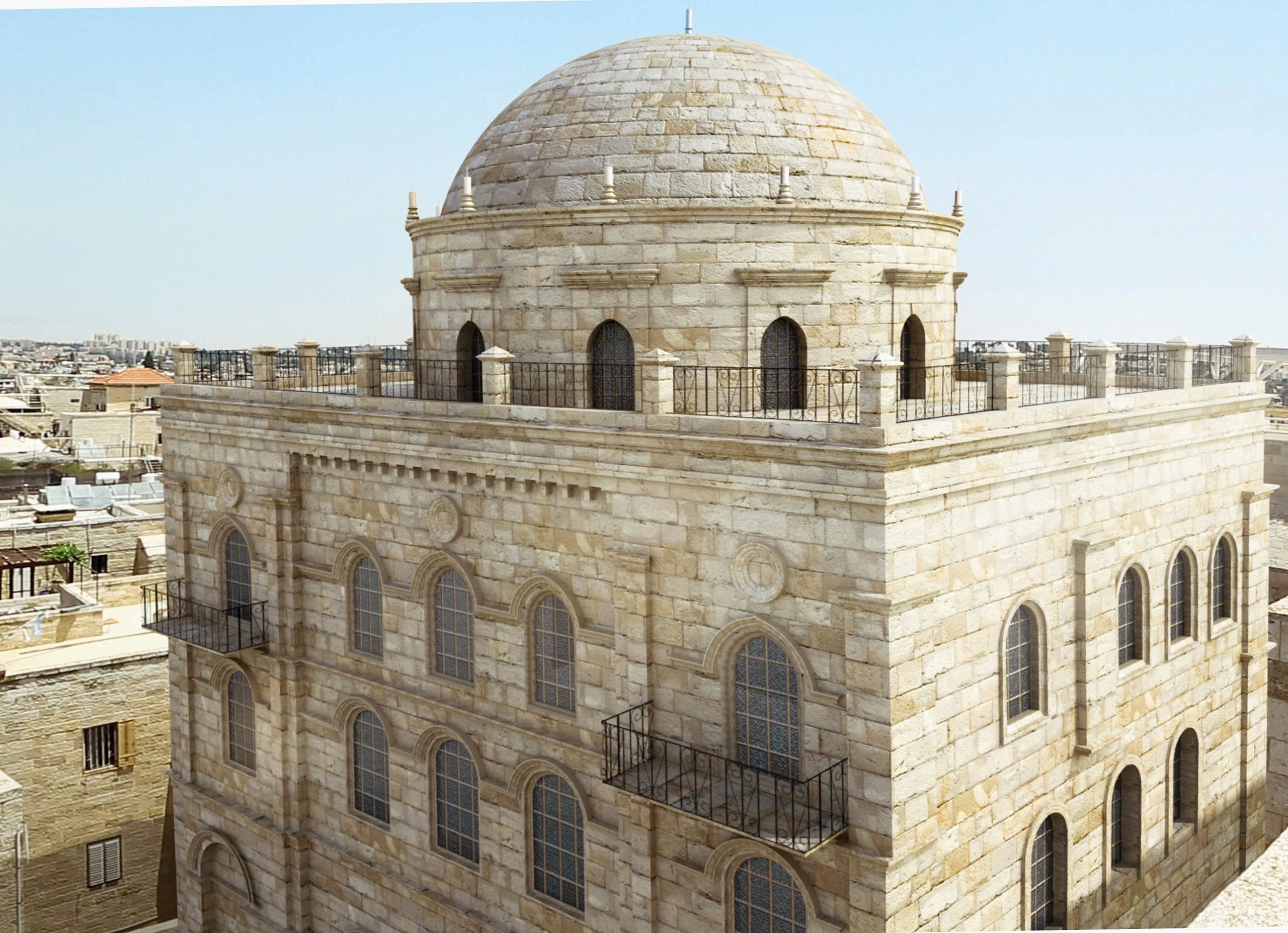 The historic Tiferet Yisrael, or “Glory of Israel” synagogue, was established in 1872 and destroyed in 1948. It has been undergoing reconstruction and is slated to be open to the public in 2024. Credit: Courtesy.