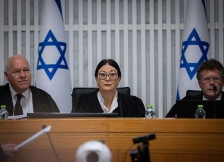 Supreme Court’s power waxing as judicial reform falters Chief Justice of Israel's Supreme Court Esther Hayut at the hearing of the government's "reasonableness" law, at the Supreme Court in Jerusalem, Sept. 12, 2023. Photo by Yonatan Sindel/Flash90.