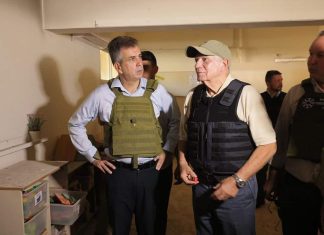 EU foreign-policy chief tells Israel ‘not to be consumed by rage’ Israeli Foreign Minister Eli Cohen (left) and E.U. High Representative for Foreign Affairs Josep Borrell visit Kibbutz Be'eri, Nov. 16, 2023. Credit: Israeli Foreign Ministry.