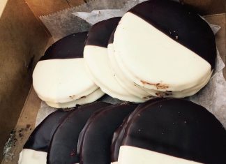 Brooklyn-based restaurant takes the cake Classic black-and-white cookies from a bakery in Brooklyn, N.Y. Credit: BrillLyle via Wikimedia Commons.