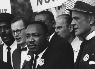 The king of the free world Dr. Martin Luther King Jr. at the 1963 Civil Rights March in Washington, D.C., during which he delivered his historic “I Have a Dream” speech, calling for an end to racism, Aug. 28 1963. Credit: Rowland Scherman/National Archives at College Park via Wikimedia Commons.