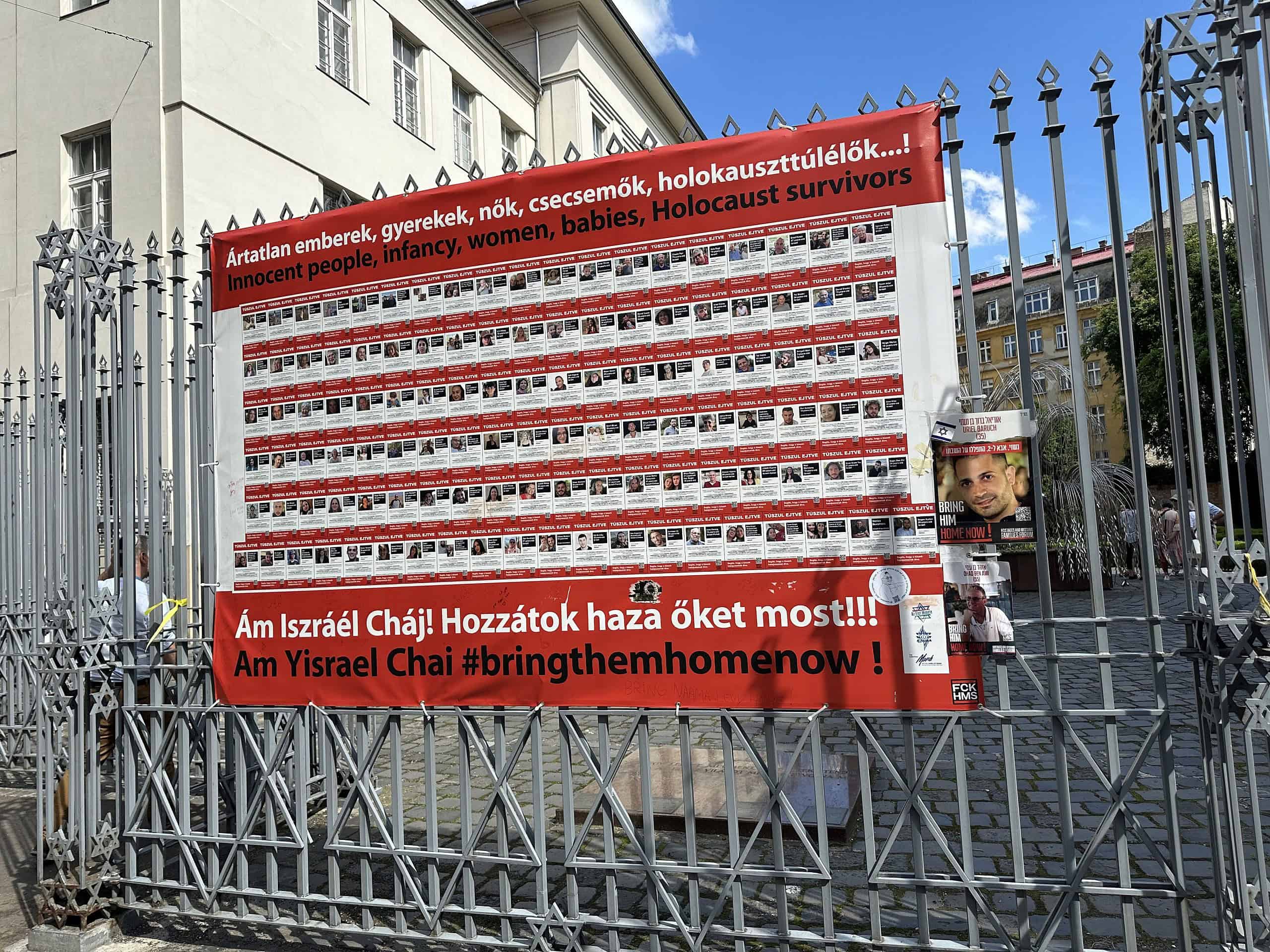 Hungary Great Synagogue of Budapest Israeli Hostage Poster