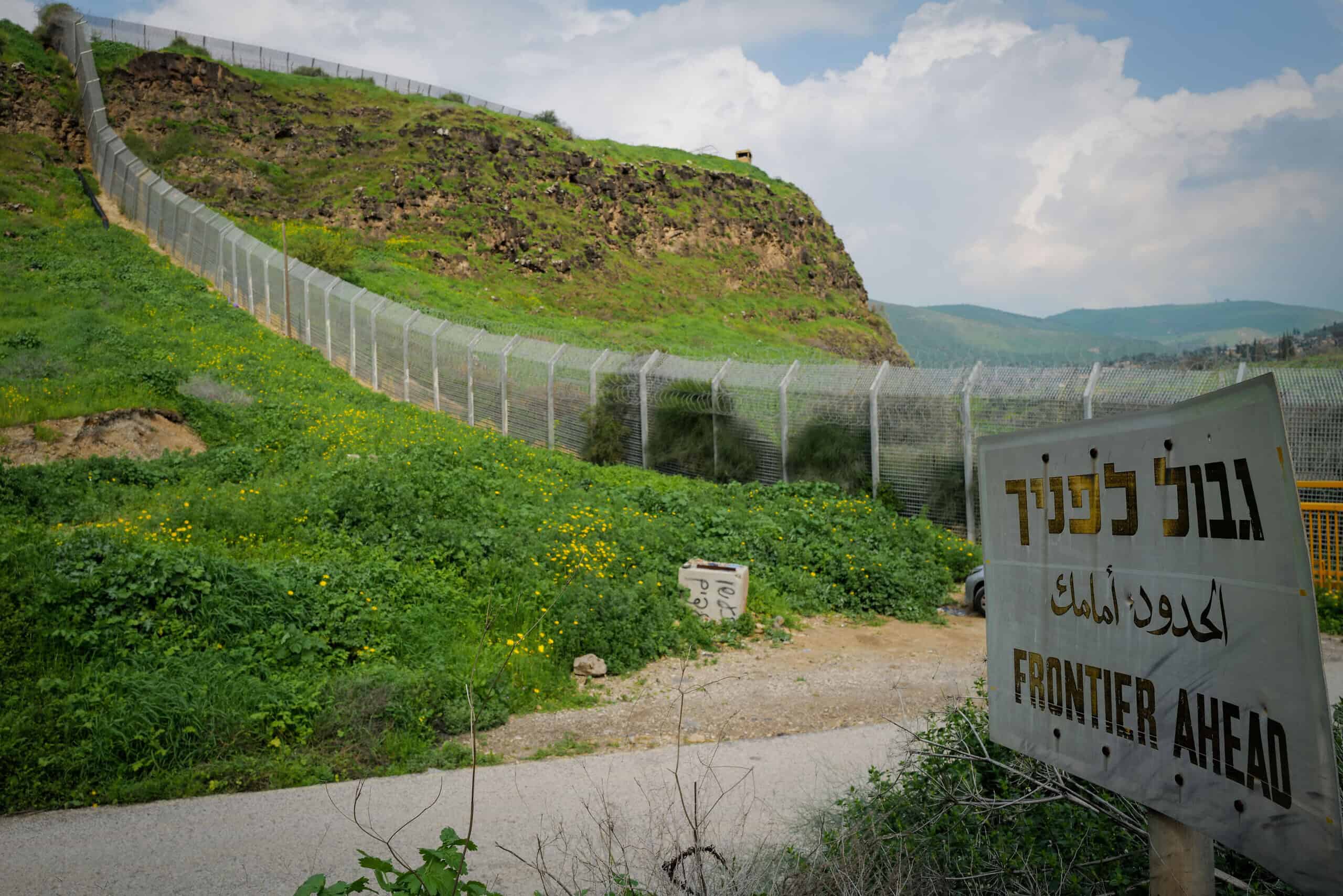 The border fence at the tripoint border between Israel, Syria and Jordan, Feb. 15, 2024. Photo by Michael Giladi/Flash90.