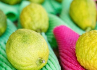 Heart and soul Etrogs on sale at Machane Yehuda outdoor market in Jerusalem, September 2021. Photo by Eliana Rudee.