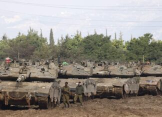 A 60-day ceasefire Israeli tanks near the border with Lebanon on Nov. 28, 2024. Photo by Jalaa Marey/AFP via Getty Images.