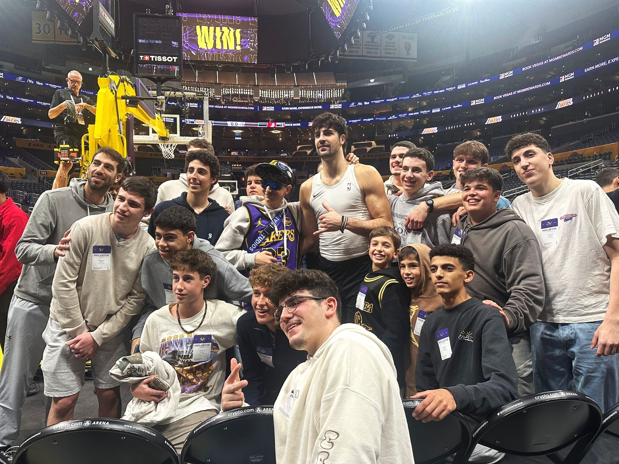 High School Israeli Teens at NBA Game, Meet Deni Avdija