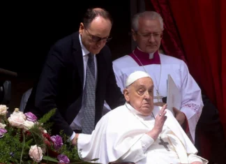 Pope Francis dies at 88 in Vatican City Pope Francis attends the Urbi et Orbi Message to the World at the central Loggia of St. Peter's Basilica, on April 20, 2025 in Vatican City, Vatican. Photo by Alessandra Benedetti - Corbis/Corbis via Getty Images.