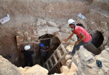 Israel unveils National Archaeological Database with some 4 million records Workers at the rural estate uncovered in Rahat in southern Israel with the vaulted complex in the center. The estate is the first of its kind discovered in the Negev. Credit: Emil Aladjem/Israel Antiquities Authority.