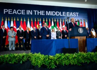 Trump’s message to Israel: Be patient and smart U.S. President Donald Trump speaks at the Tonino Lamborghini International Convention Center in Sharm el-Sheikh, Egypt, Oct. 13, 2025. Credit: Daniel Torok/White House.