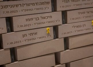 For hostage families, there’s no such thing as closure Names of the victims killed in the Oct. 7 massacre, written in a memorial hall at the Mount Herzl Cemetery in Jerusalem, Oct. 5, 2025. Photo by Chaim Goldberg/Flash90.