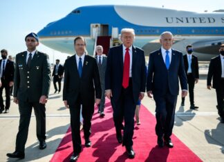 Trump sends letter to Herzog requesting pardon for Netanyahu U.S. President Donald Trump is greeted by Israeli Prime Minister Benjamin Netanyahu and Israeli President Isaac Herzog after disembarking Air Force One at Ben Gurion International Airport in Israel, Oct. 13, 2025. Credit: Daniel Torok/White House.