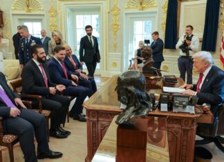 Going ‘amazingly,’ Trump says of ‘working with Israel on getting along with Syria’ Syrian President Ahmed al-Sharaa met with U.S. President Donald Trump in the first time that a Syrian head of state has visited the White House, Nov. 10, 2025. Credit: Social media post by the Syrian presidency.